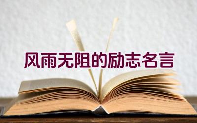 风雨无阻的励志名言插图