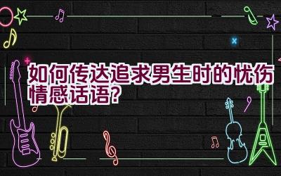 如何传达追求男生时的忧伤情感话语？插图